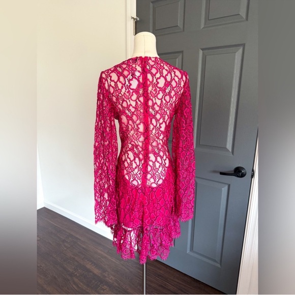 Frederick Anderson Rebirth Lace Bell Sleeve Minidress - Picture 6 of 8